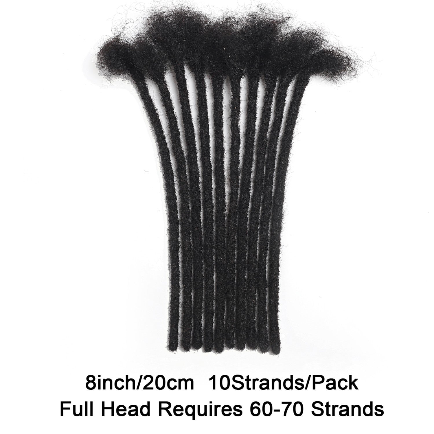 Handmade Dreadlocks Extensions 10 Strands Human Hair Dyeable Curly Twisted