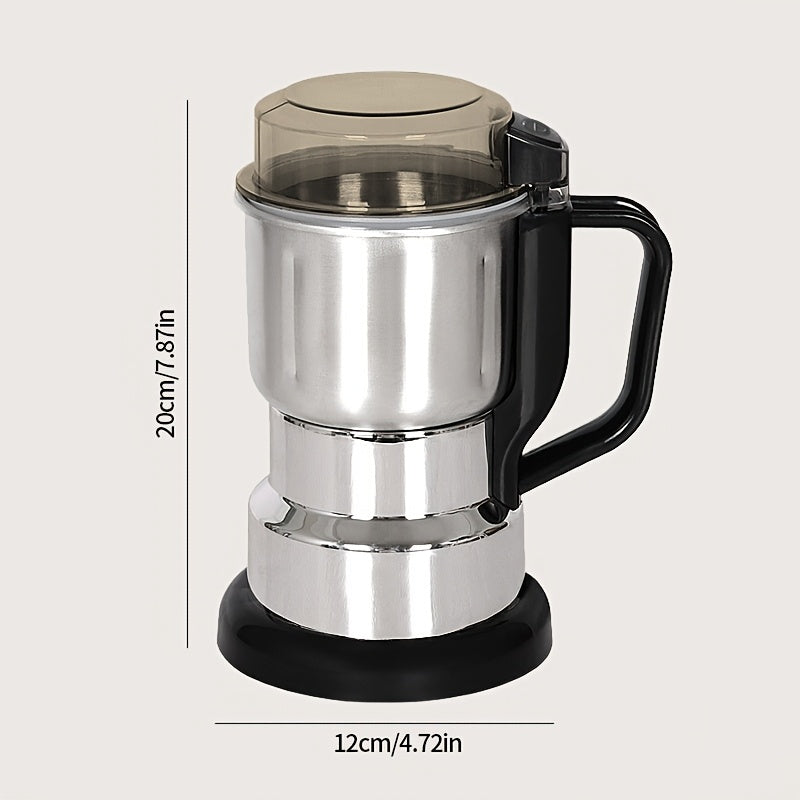 Европейский стандарт 220В нержавеющая сталь электрическая мельница для домашнего помола зерна с усовершенствованными 4 лезвиями, однокнопочным запуском и многофункциональным помолом для зерна и китайской медицины.