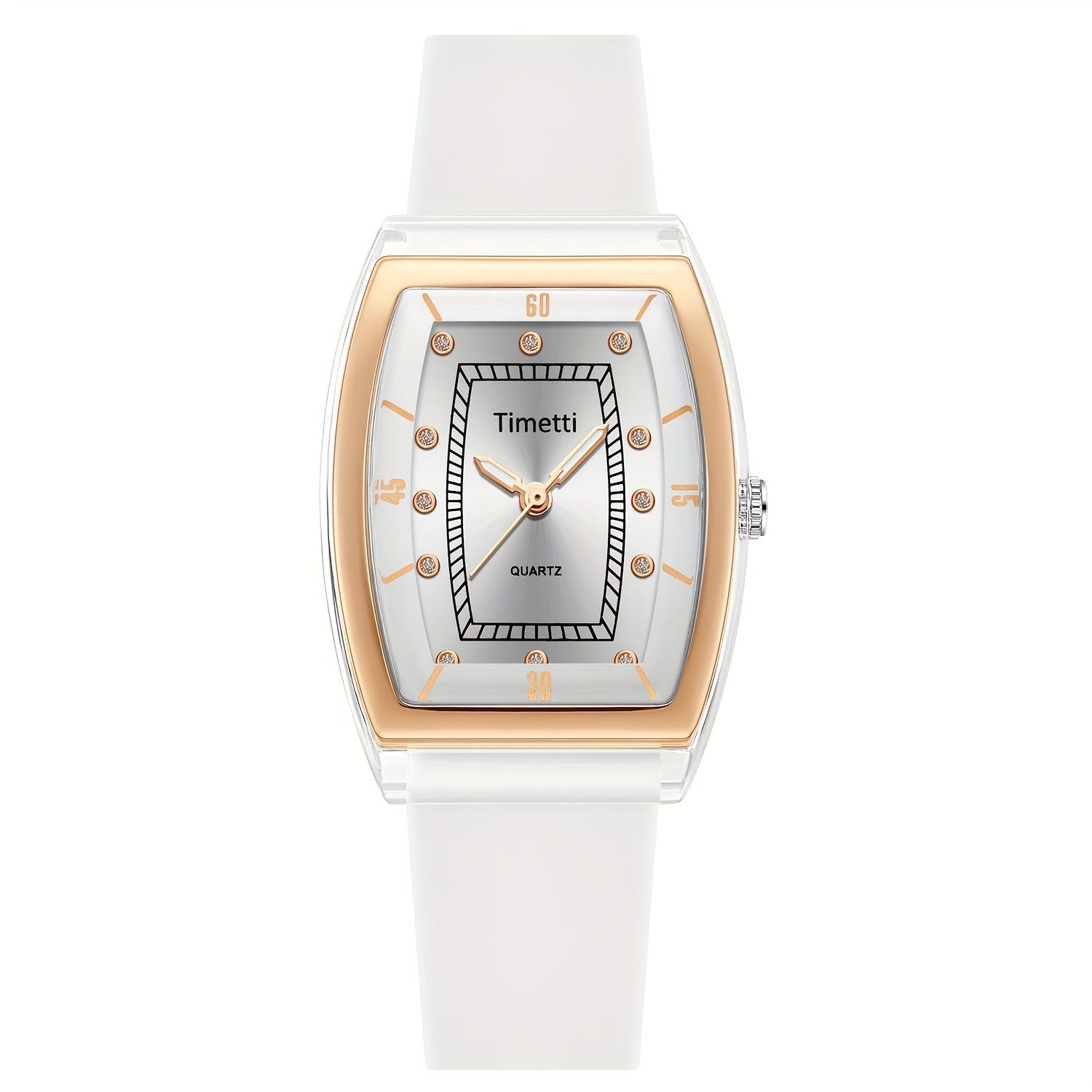 Women's Quartz Watch Silicone Band Classic Barrel Shape Analog Watch