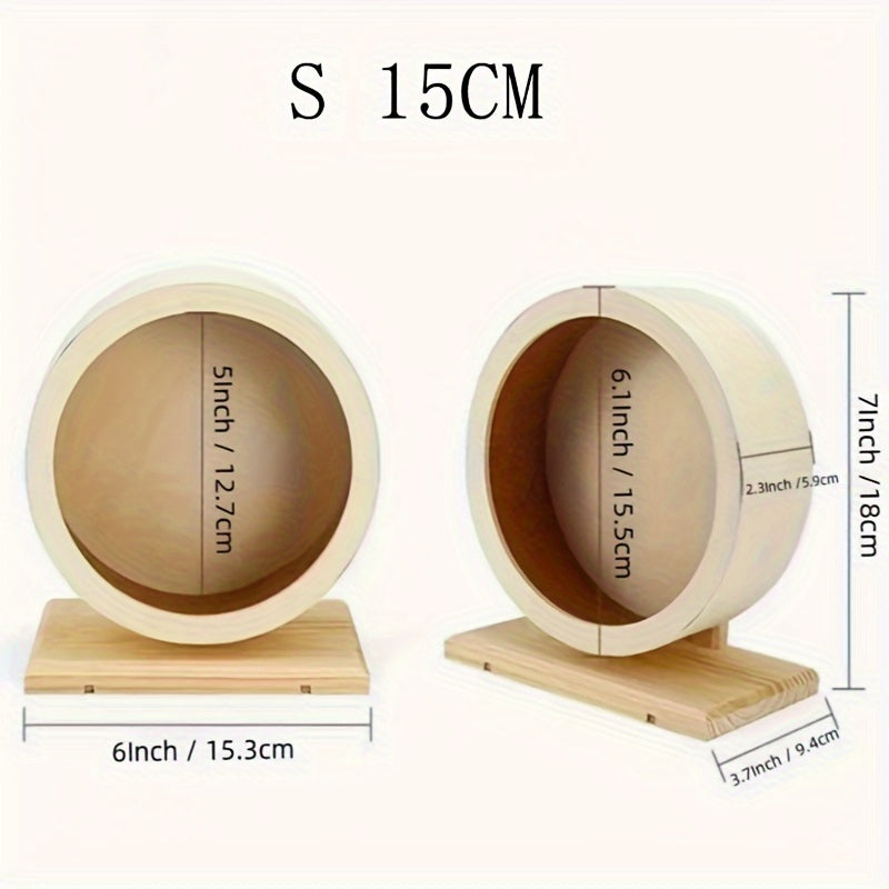 Безмолвное деревянное колесо для упражнений для мелких домашних животных способствует здоровым физическим нагрузкам и умственной стимуляции. Идеально подходит для хомяков, песчанок, мышей и морских свинок.