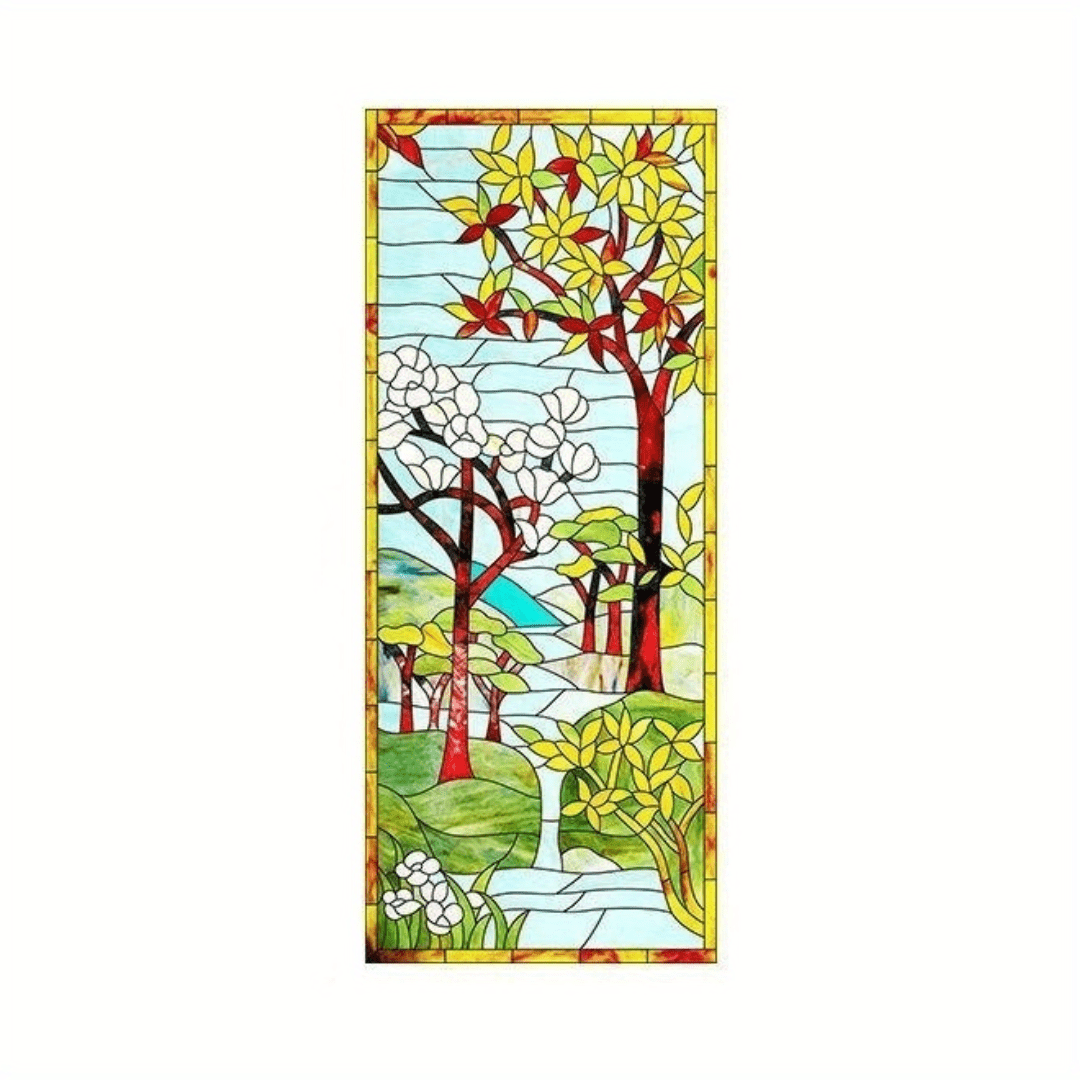 European Retro Stained Glass Window Decals for Privacy and Decoration