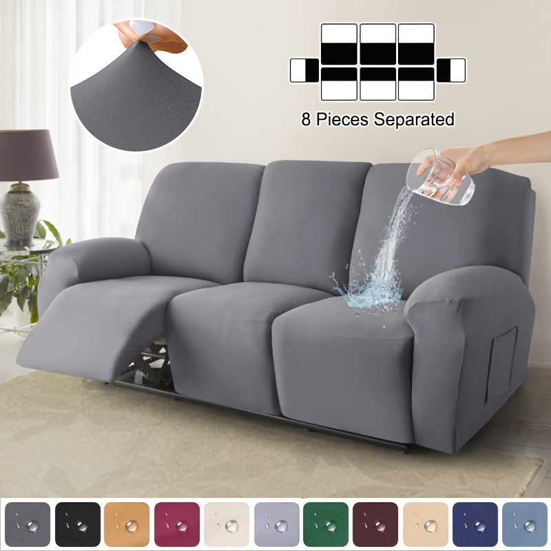 8-Piece Waterproof Sofa Slipcover Set for Living Room and Office Protection