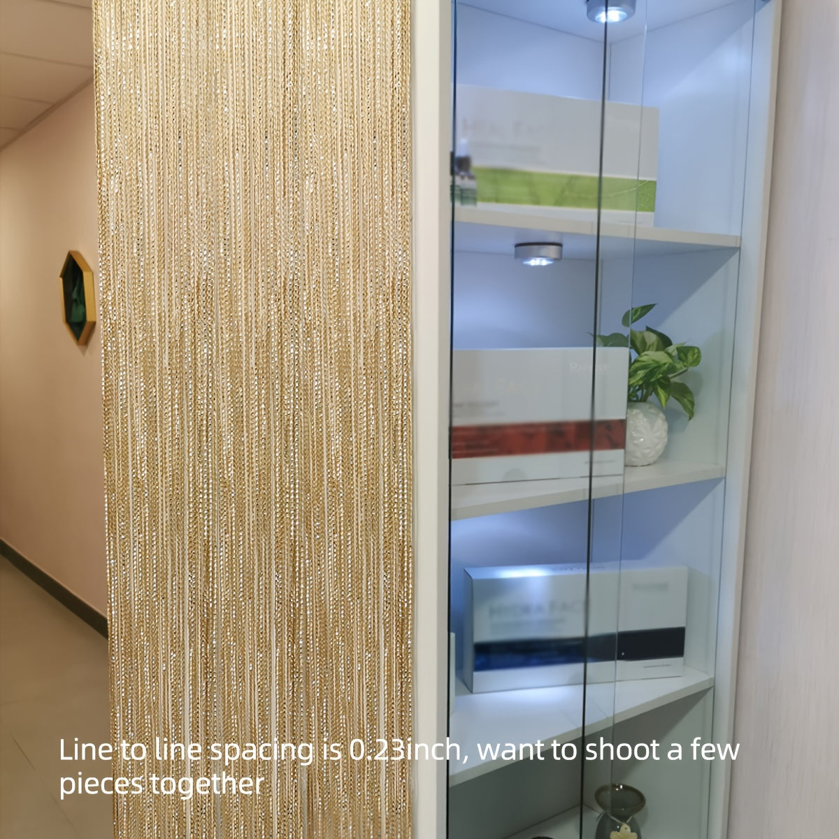 Silver Wire Curtain with Thick Tassels for Wedding Window or Door Decoration