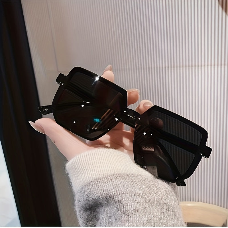 Gafas de marco cuadrado oversized para mujer para conducir moda decorativa de plástico