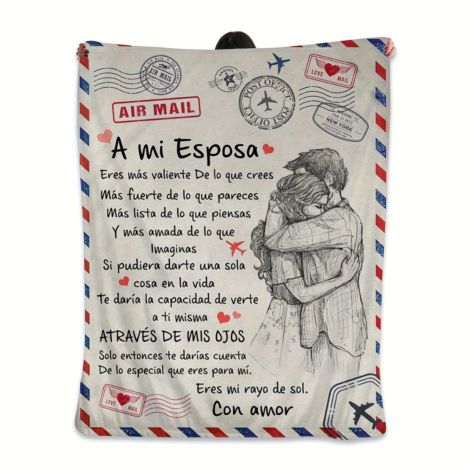 Soft Flannel Throw Blanket for Women Valentine's Day Gift Cozy All-Season Bed Cover