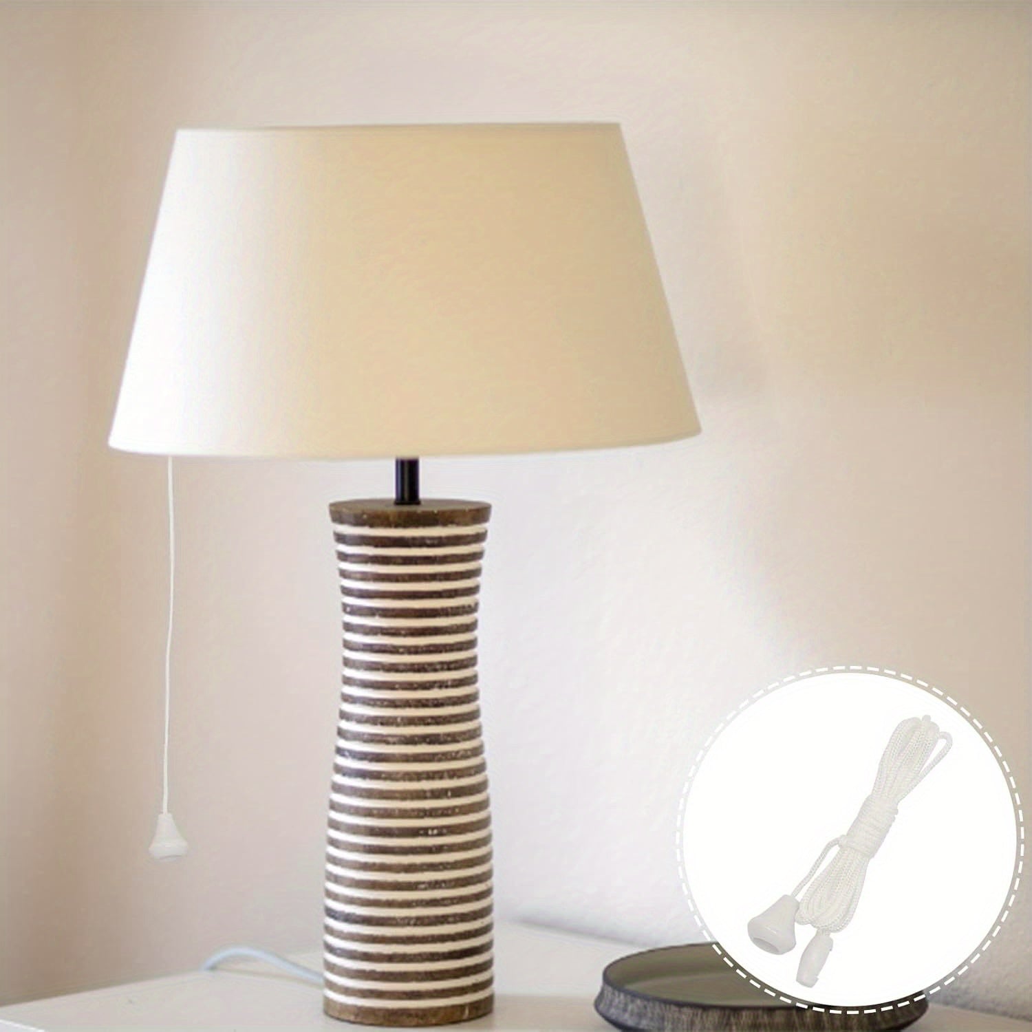 2pcs Nylon Ceiling Switch Cord Pulls for Bathroom and Living Room