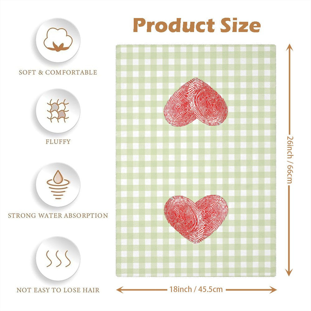 Valentine's Day Heart Print Tea Towels 2-Pack, 45.72x66.04 cm, Soft Polyester