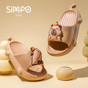 Kids Indoor Slippers Beige EVA Cartoon Capybara Non-Slip Lightweight Casual Shoes