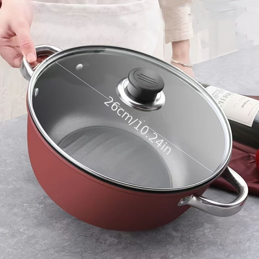 Durable Enameled Cast Iron Soup Pot Non-Stick Coating High Temp Suitable for Home and Commercial Kitchens