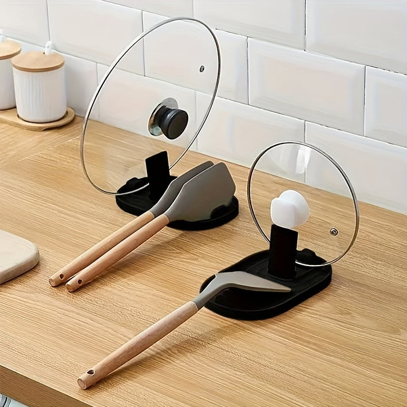 Reposaplatos plegable de plástico para espátula y cuchara con soporte para tapa de olla y organizador de cocina