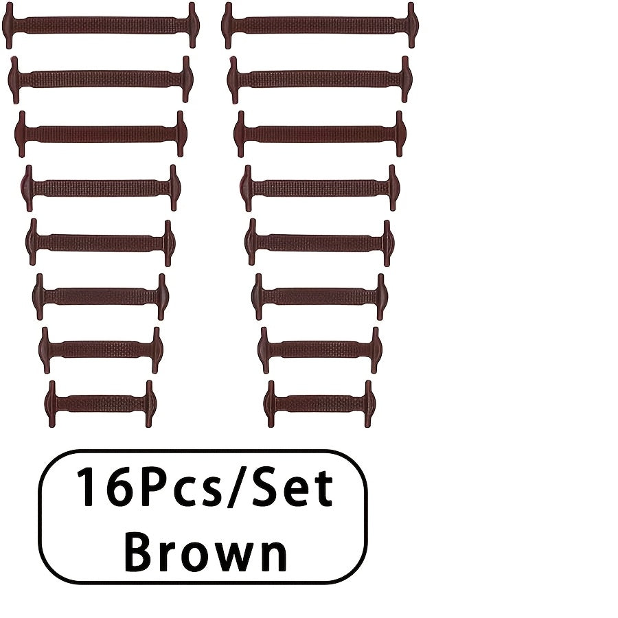 16 шт. силиконовых шнурков без узла для кроссовок и повседневной обуви