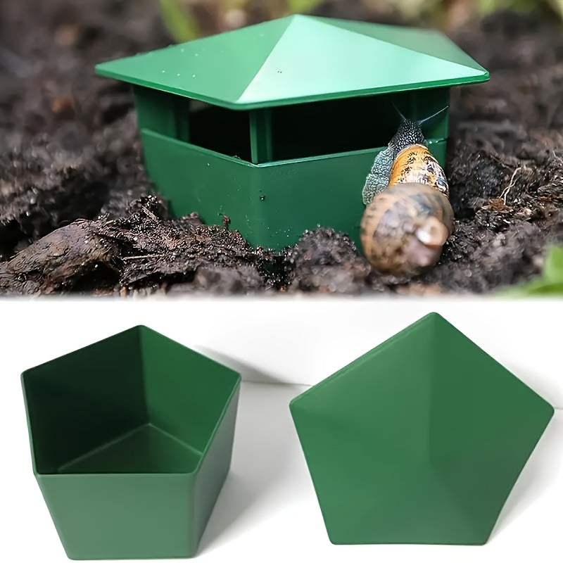 2PCS Trampas de caracol y babosa de plástico verde para jardín, atrapador de plagas, a prueba de agua