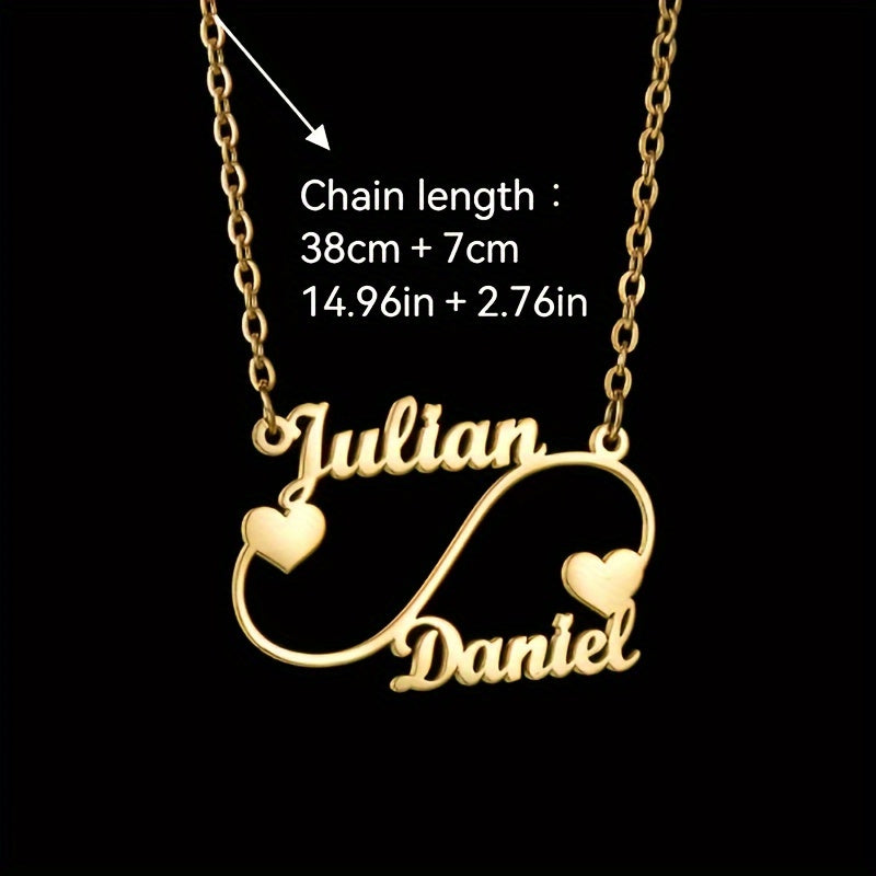 Personalized Heart Pendant Necklace for Women 18K Gold Plated Stainless Steel Boho Style