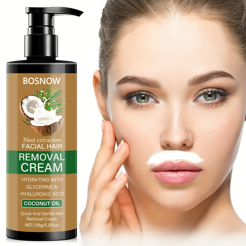 Crema depilatoria unisex de aceite de coco 150g sin dolor, rápida y suave