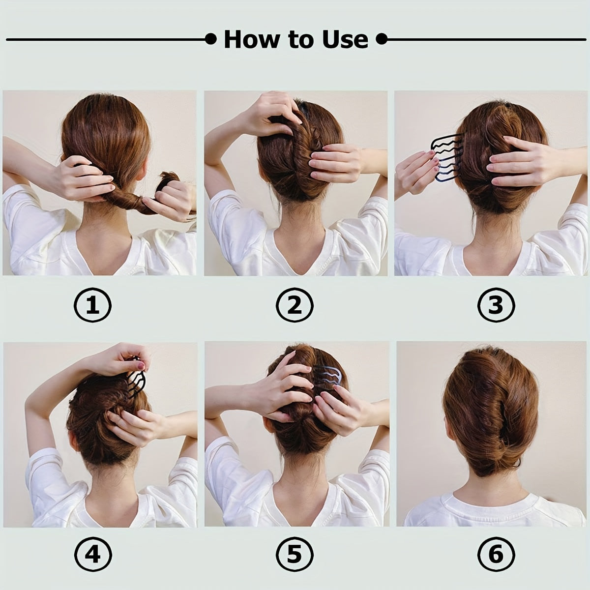 Women Plastic Hair Combs Set U Shape Hair Fork Clips for Updo Bun Black