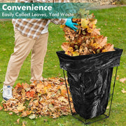 Mustahkam Metall Bog‘ Trash Bag Rack, 113.56-170.34 L tutadi - Barg to‘plash va Ochiq havoda faoliyatlar uchun ideal. Kamping, Piknik, O‘rim va boshqa ishlar uchun qulay kirish. Axlat sumkalarini qo‘llab-quvvatlaydi, ko‘p funksiyali dizayn.