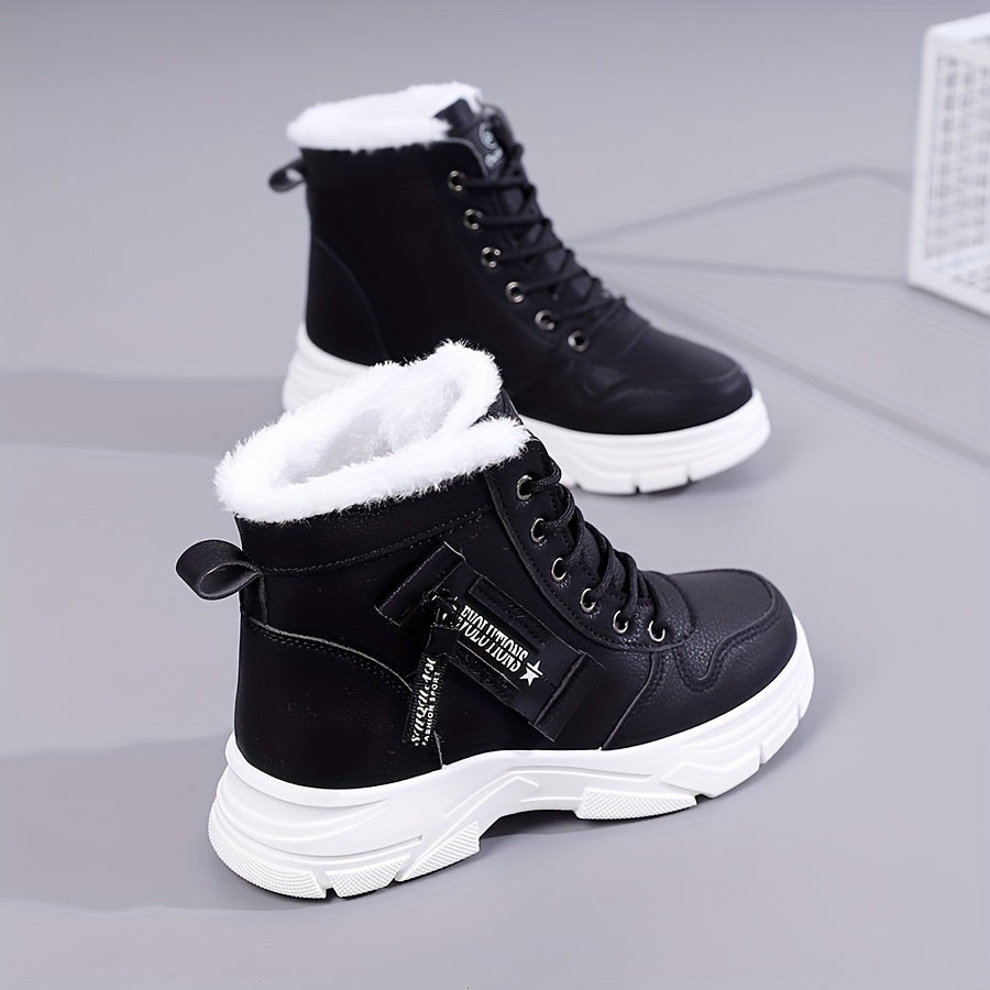 Women's Winter Insulated Military Snow Boots High-Top Ankle Support