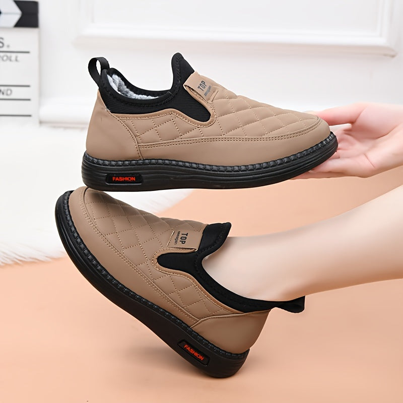 Women's Winter Snow Boots Quilted Plush Lining Rubber Sole One Size