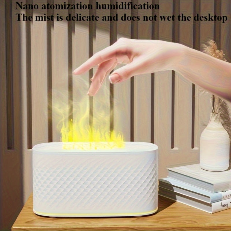 Usb-Powered LED Flame Humidifier with 7 Light Colors for Home Office