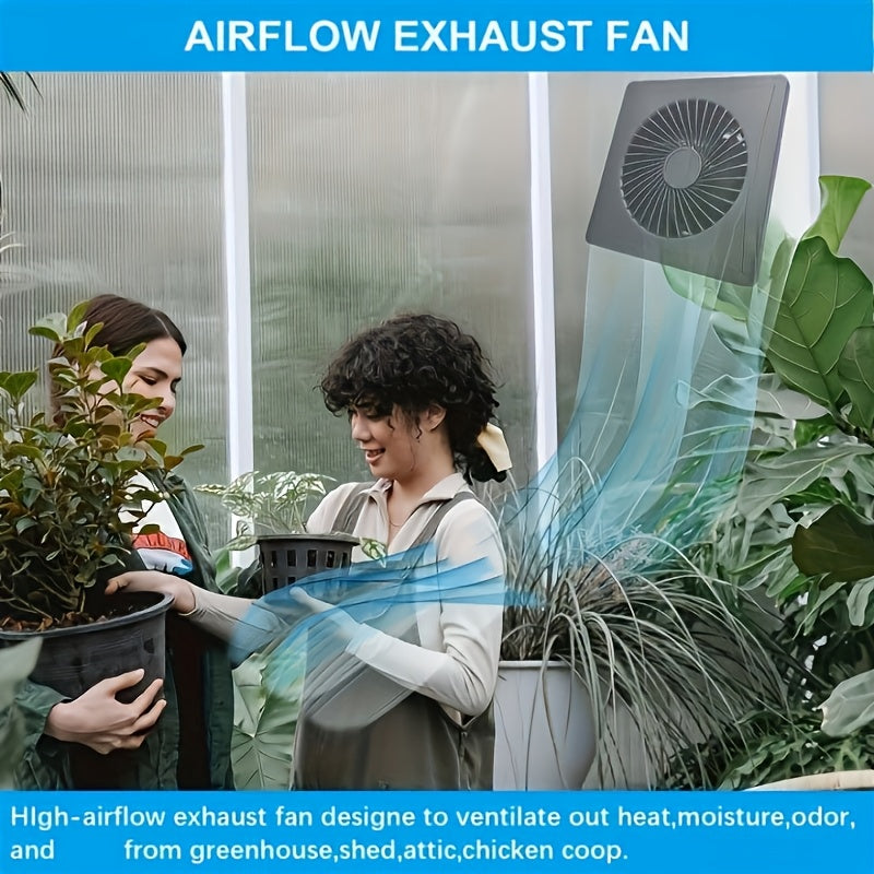 Quyosh energiyasi bilan ishlaydigan 10.16 sm fan, ob-havoga chidamli dizayn va mustahkam alyuminiy korpusga ega. Tovuq uylarida, omborlarda va issiqxonalarda foydalanish uchun mukammal. 5 m kabelni o'z ichiga oladi.