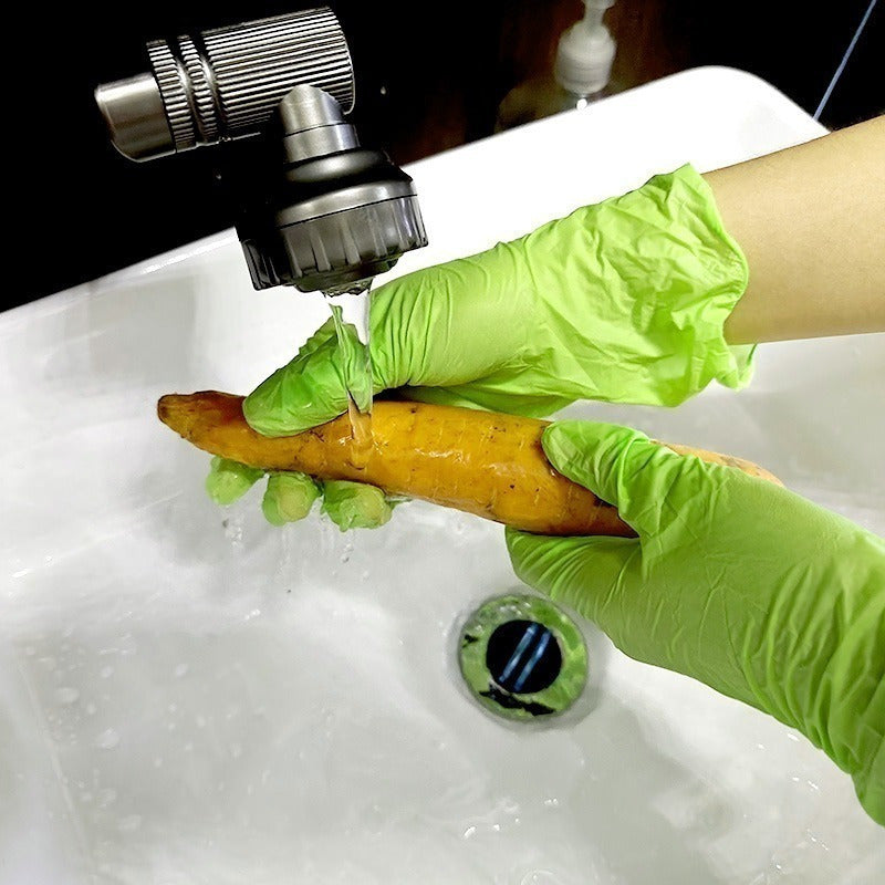 Green Nitrile Gloves Disposable Pack of 30 50 or 100 for Food Cleaning and DIY