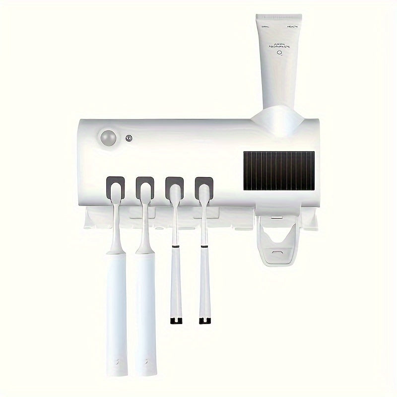 UV Toothbrush Holder Wall Mount with Cup Storage Rechargeable USB Powered
