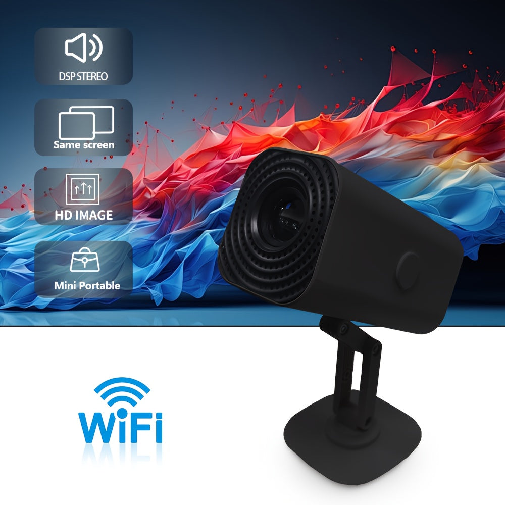 Portable HD Projector 720P Support 1080P Wi-Fi USB SD Card for Home Office