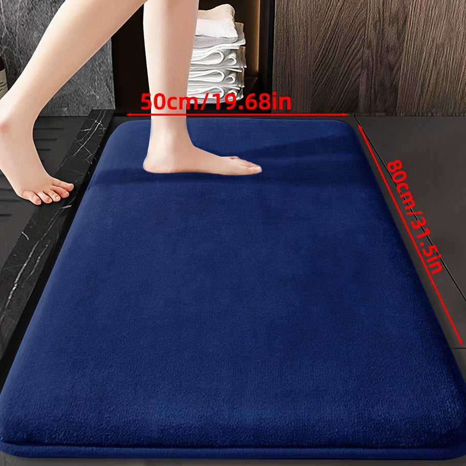 Soft Polyester Bathroom Mat Non-Slip Absorbent Geometric Design for Shower and Bedroom