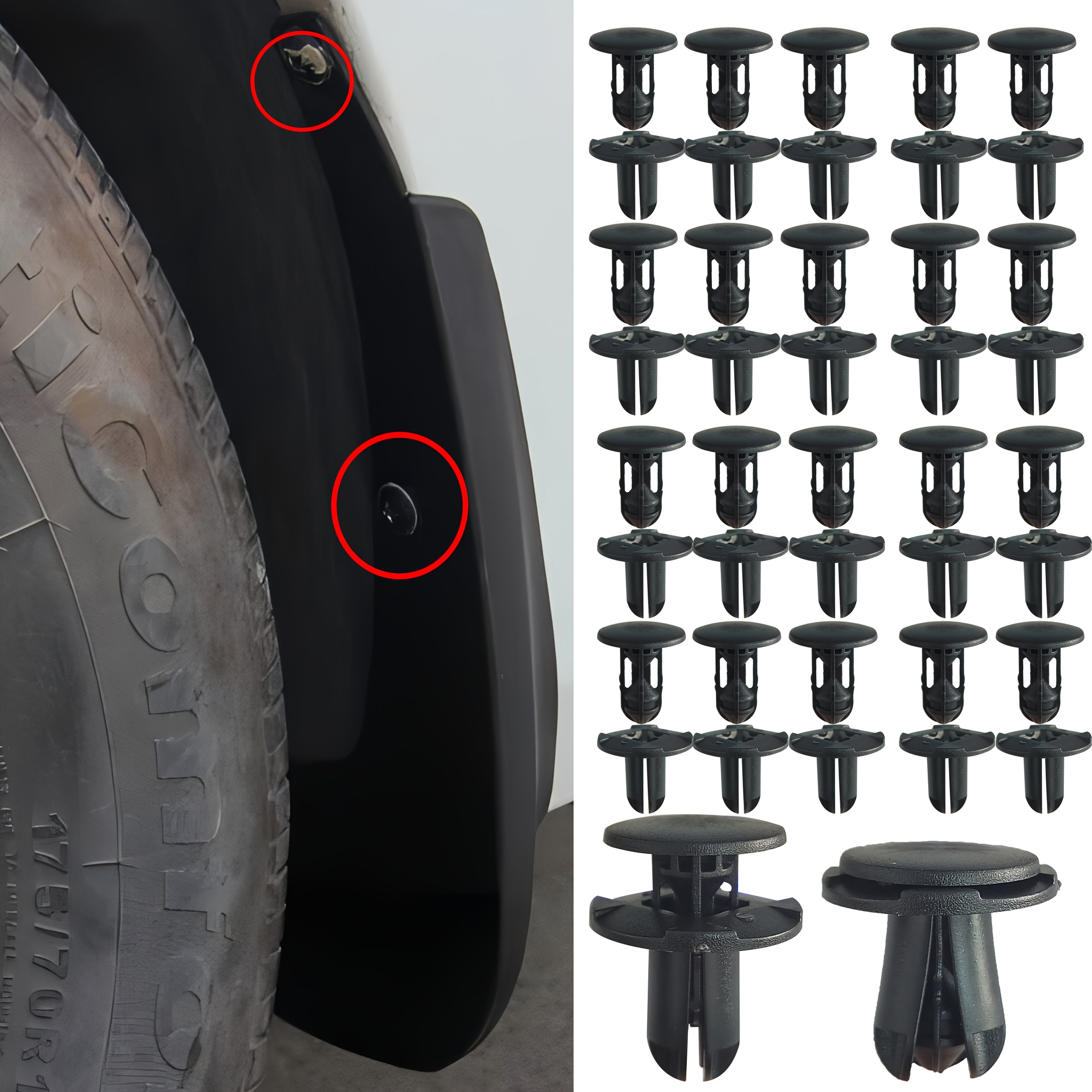 Pack of 10/30/50 Plastic Car Body Trim Panel Push-Type Liner Retainer Clips