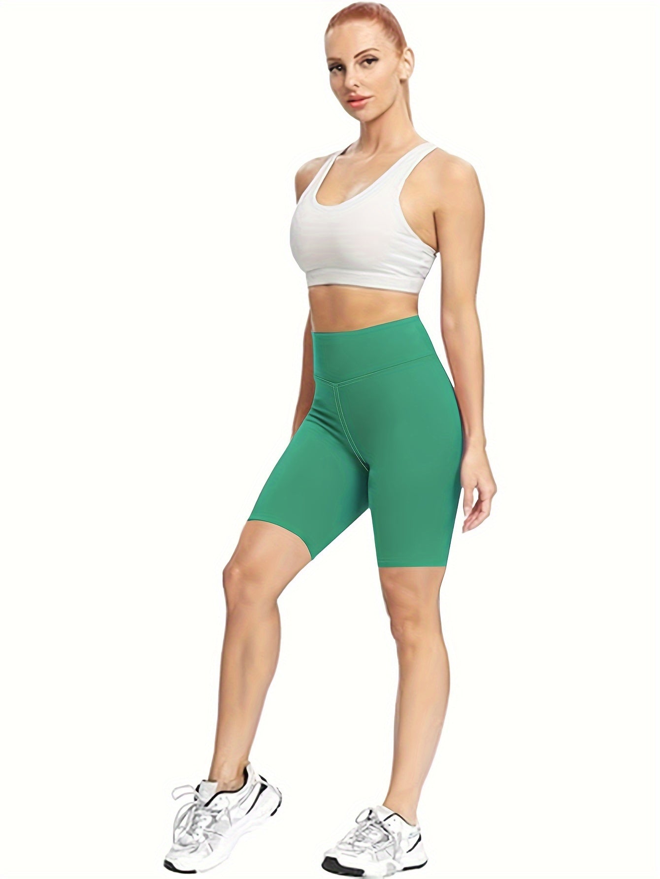 Women's High-Waisted Compression Yoga Shorts Quick-Dry No-Show Workout Activewear