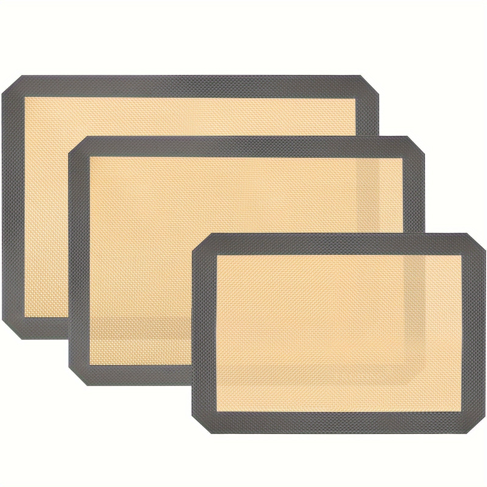 Набор из 3 антипригарных силиконовых противней для тостерной духовки, размер половинного листа, многоразовые, термостойкие