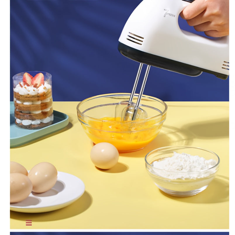 Electric Hand Mixer with 7 Speeds 15W Motor for Baking and Whipping