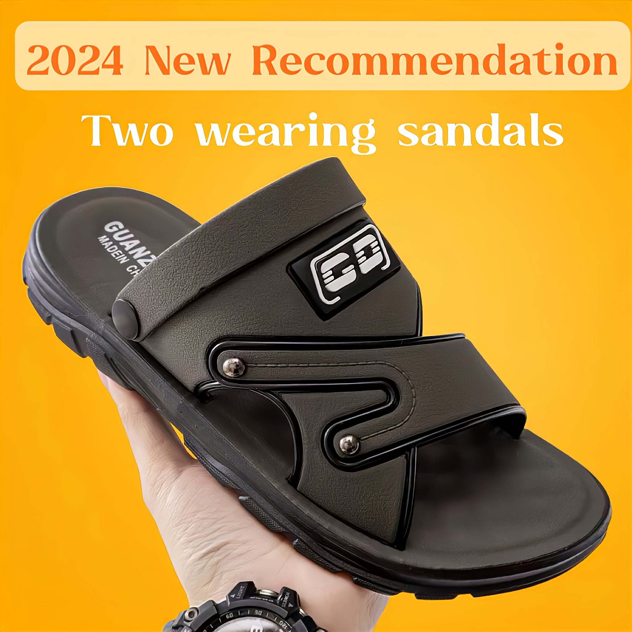 Men's Vintage Open Toe Breathable PVC Sandals for Outdoor Water Beach Activities