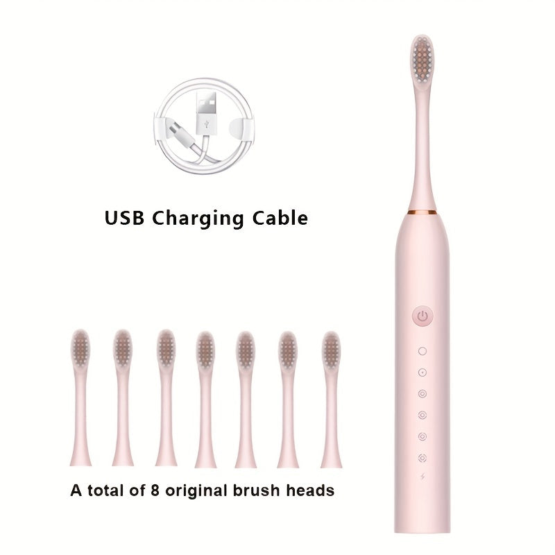 Rechargeable Sonic Electric Toothbrush with 6 Modes and Replaceable Brush Heads