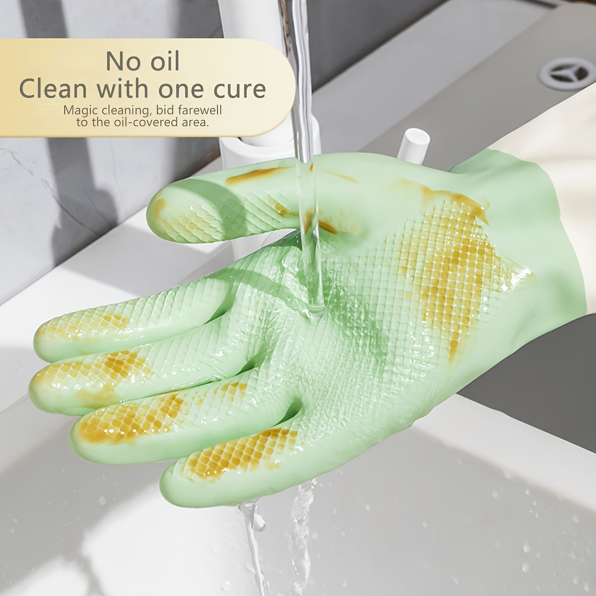 Kuchli Poyabzal Qo'lqoplari Oshxona, Hammom va Uyda Foydalanish Uchun - Suvga Chidamli, Sirpanmaydigan Dizayn va Qo'rg'oshinsiz PVC Materialdan Yasalgan Qalinlashtirilgan Silikon To'plami (2 ta)