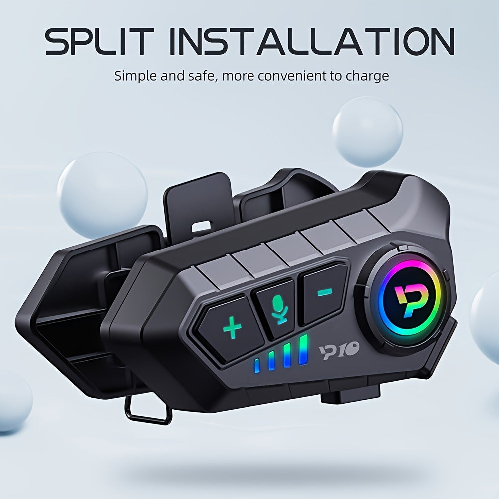 Wireless Motorcycle Helmet Headset with Rechargeable Battery IP56 Waterproof
