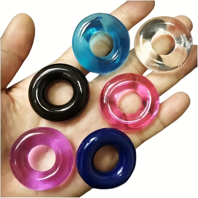 Men Soft Stretchy Cock Rings Set with Colorful Designs for Delay Control