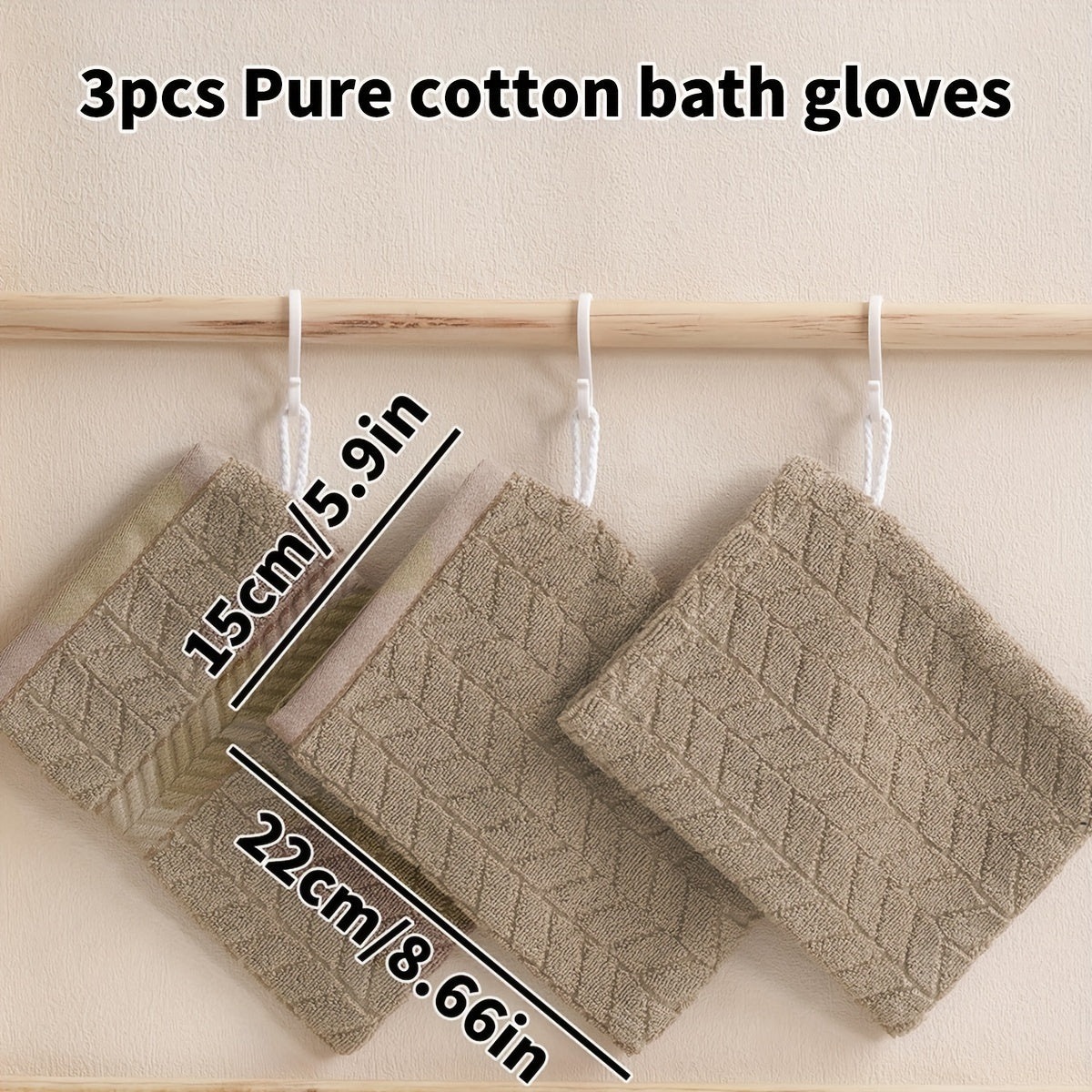 Cotton Bath Gloves for Makeup Removal Geometric Pattern in Pink Green Black White Teal Blue