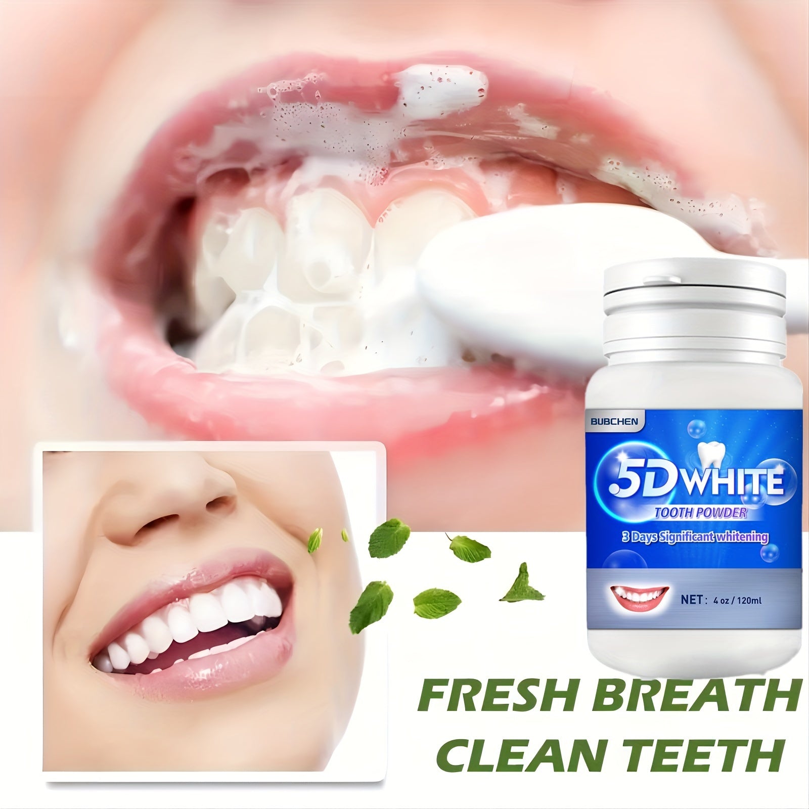 Teeth Cleaning Powder for Daily Use Deep Cleans Breath Freshening Tooth Powder