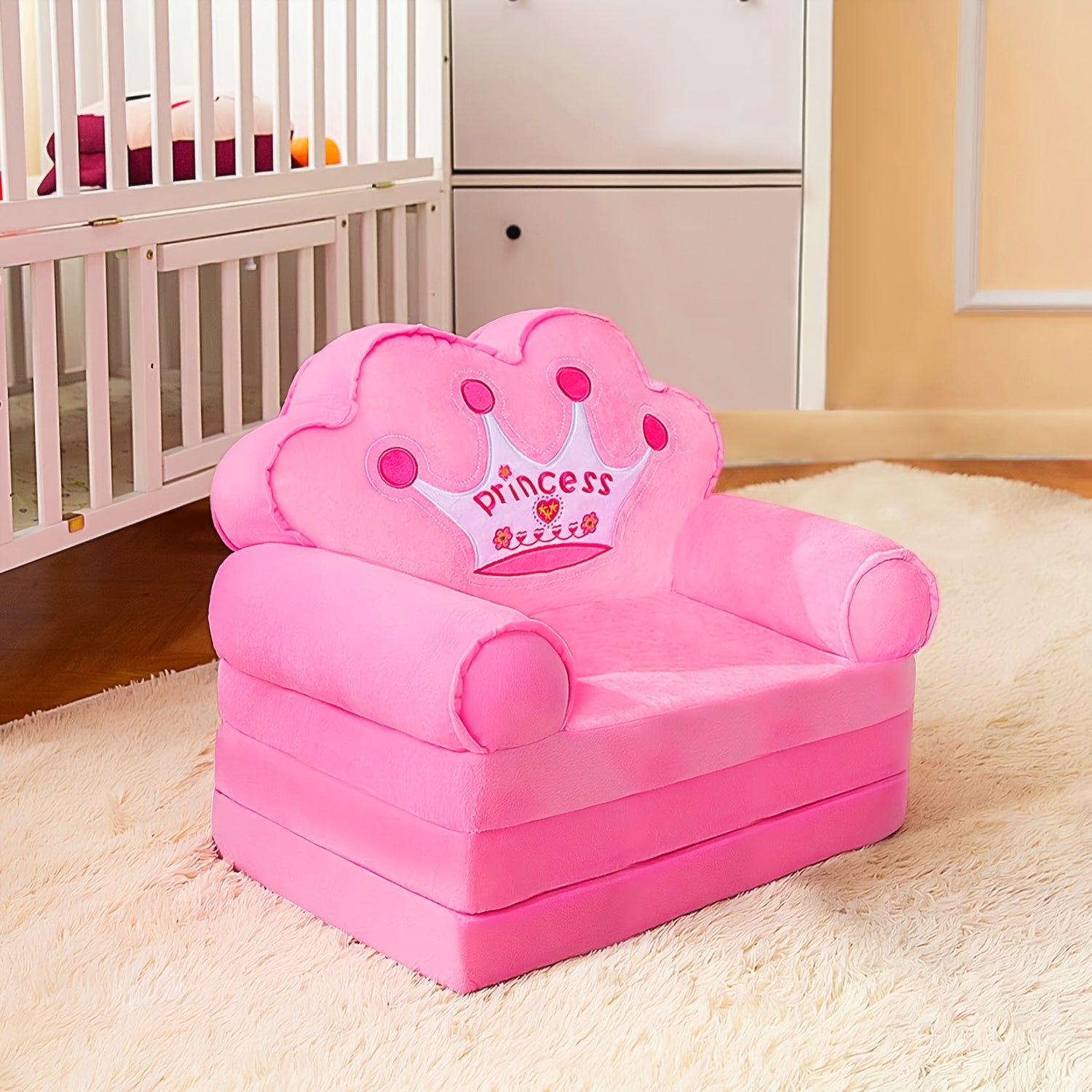 Foldable Princess Themed Sofa Bed Ergonomic Design No Electricity Mixed Color Storage Under 3.2 Cu Ft