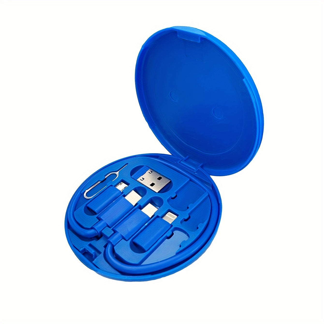 Chegaralararo sayohat uchun ko'p funksiyali besh-in-bir ma'lumot kabeli bilan PD mobil telefonini zaryadlash uchun saqlash qutisi.