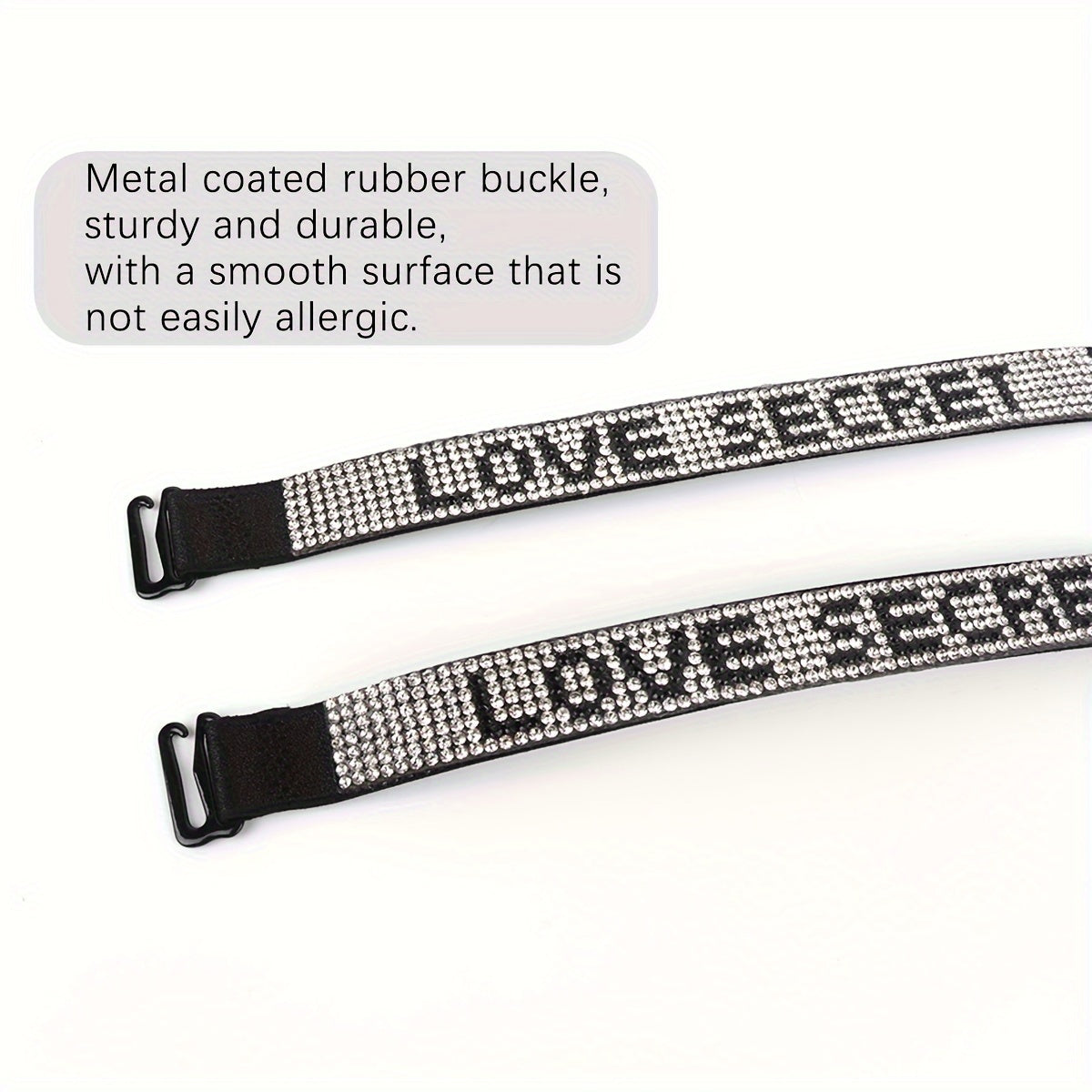 Rhinestone Bra Strap Elastic Lingerie Accessory for Women