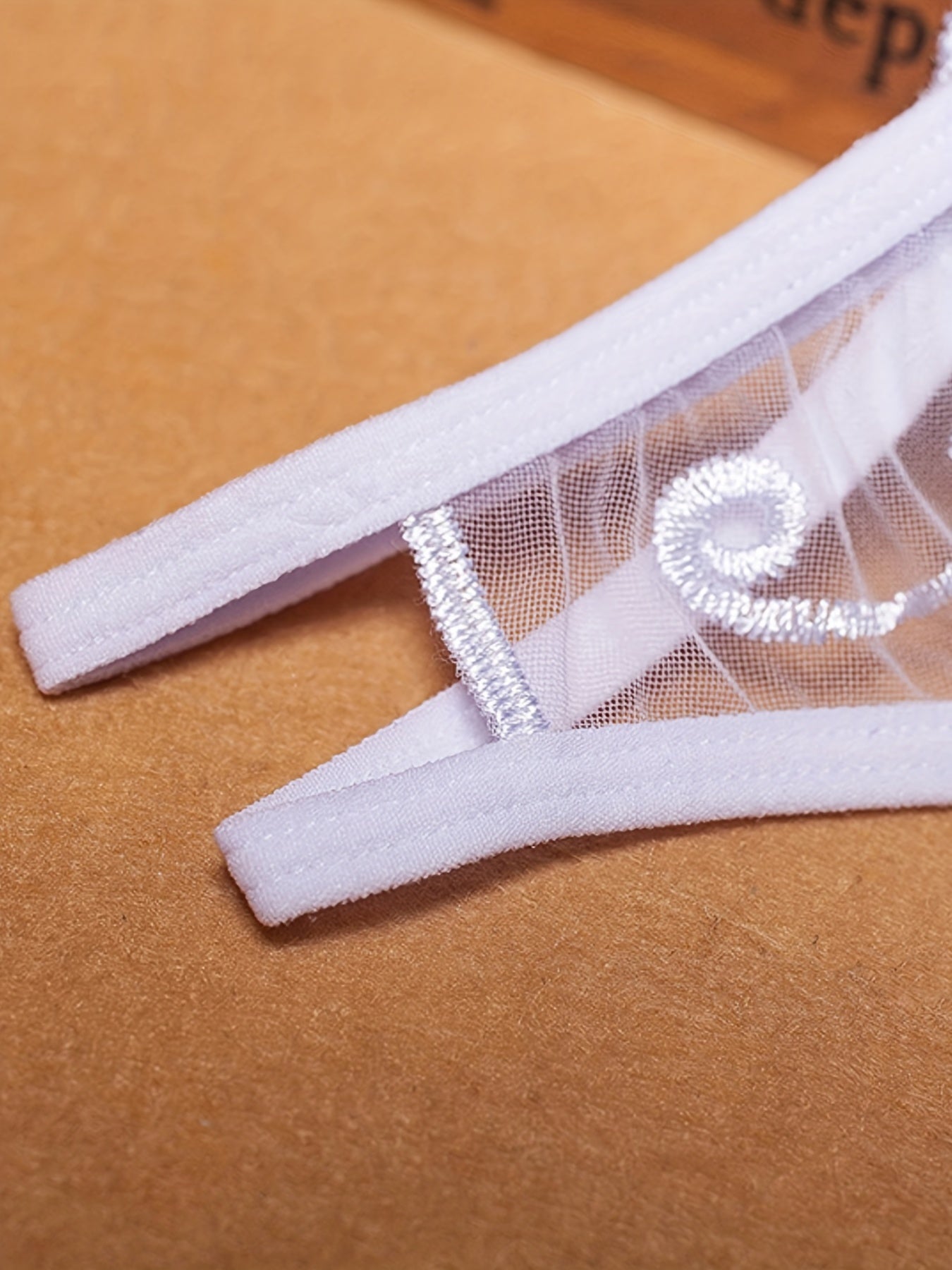 Women's White Crotchless Mesh Panties Low-Waisted Transparent Retro Lingerie