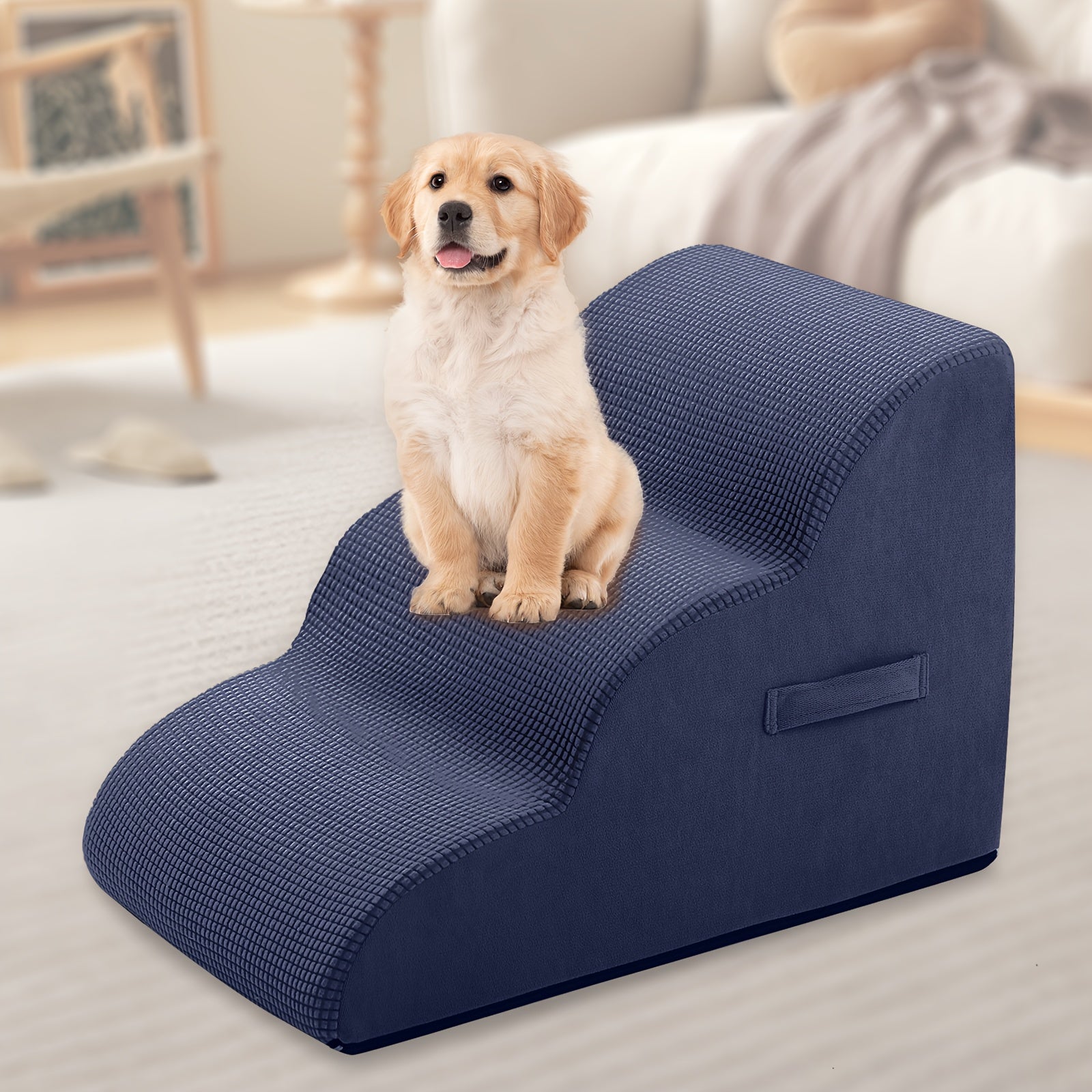 Small Dog Steps 2/3/4 Stairs Non-Slip Washable for Injured Older Pets with Joint Pain