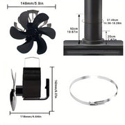 High-Speed 6-Blade Heat Powered Wood Stove Fan for Efficient Heating and Cooling