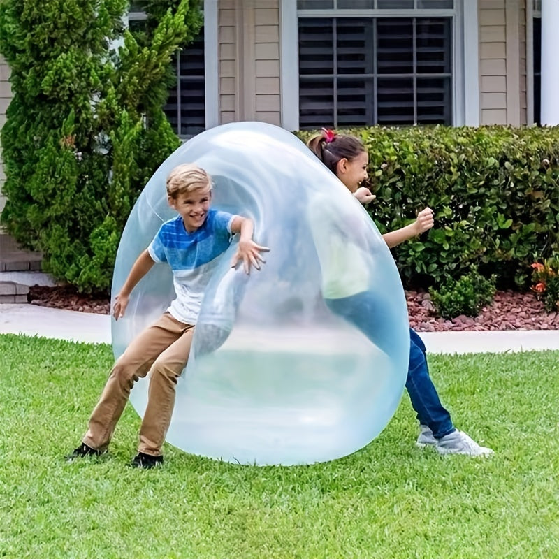Giant Transparent Bubble Ball Inflatable Toy for Outdoor Play Water Pump Tool Blue 80cm