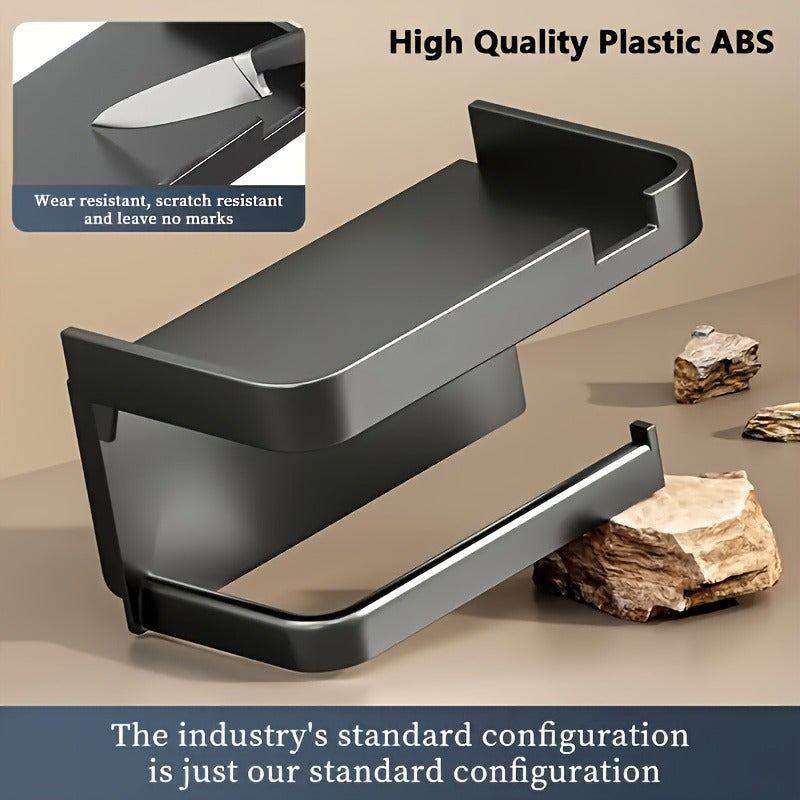 Ko'p funksiyali devorga o'rnatiladigan salfetka ushlagich va sochiq tokchasi, mustahkam bo'yalgan plastikdan tayyorlangan. O'rnatish oson va hammom va oshxonada foydalanish uchun mos, uy va mehmonxonalar uchun ideal.