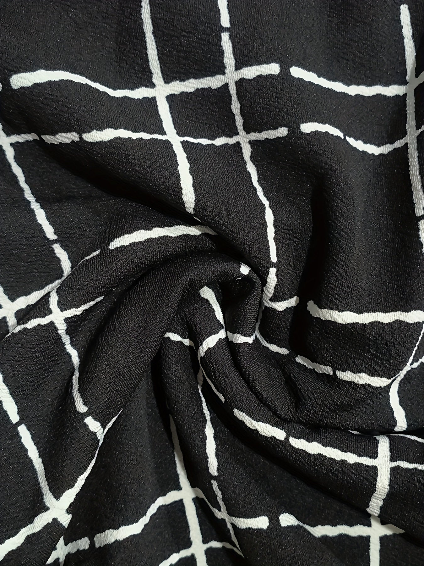 Plus Size Plaid Blazer and Pants Set for Women Polyester Spandex Casual Work Leisure