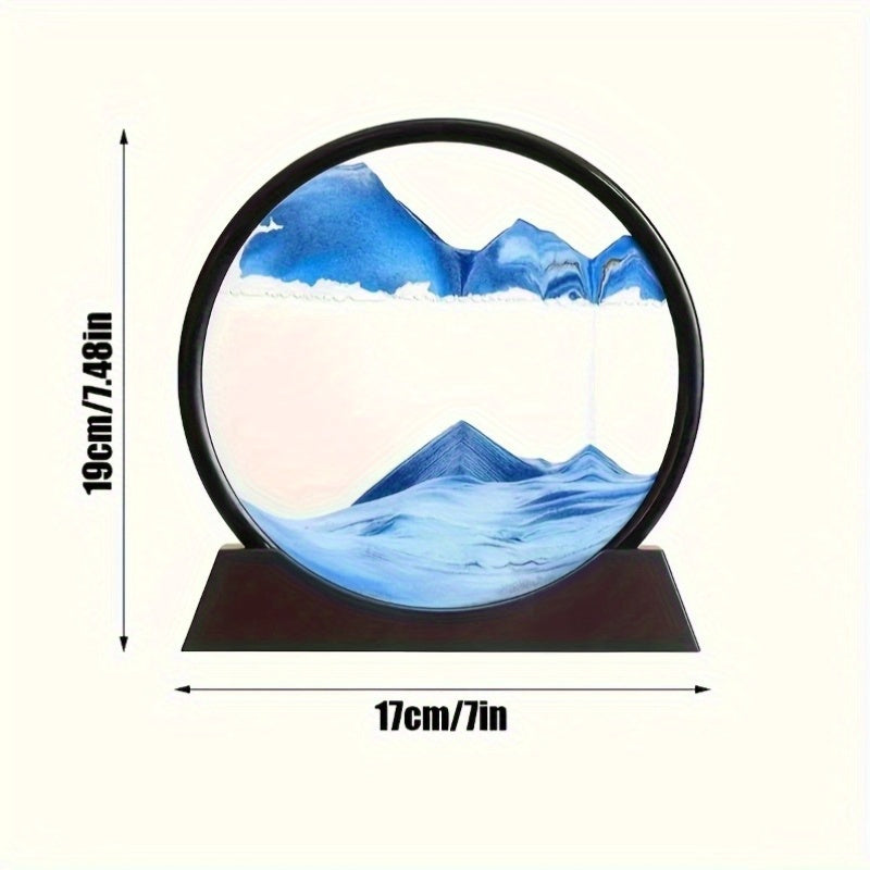 Dinamik qum san'ati dome - uy va ofis uchun shisha stol usti bezak, ichki va tashqi foydalanish uchun qulay, elektr energiyasiz.
