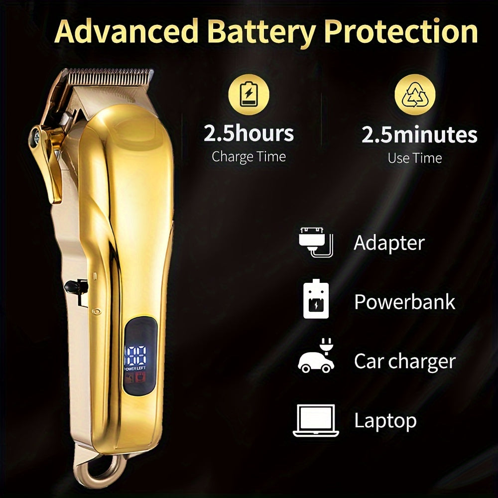 Набор триммера для волос и бритвы для мужчин, беспроводной аккумуляторный барбер-клиппер